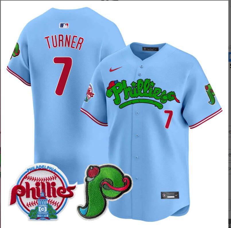 Men Philadelphia Phillies #7 Turner blue Limited 2024 MLB Nike jersey->customized nfl jersey->Custom Jersey